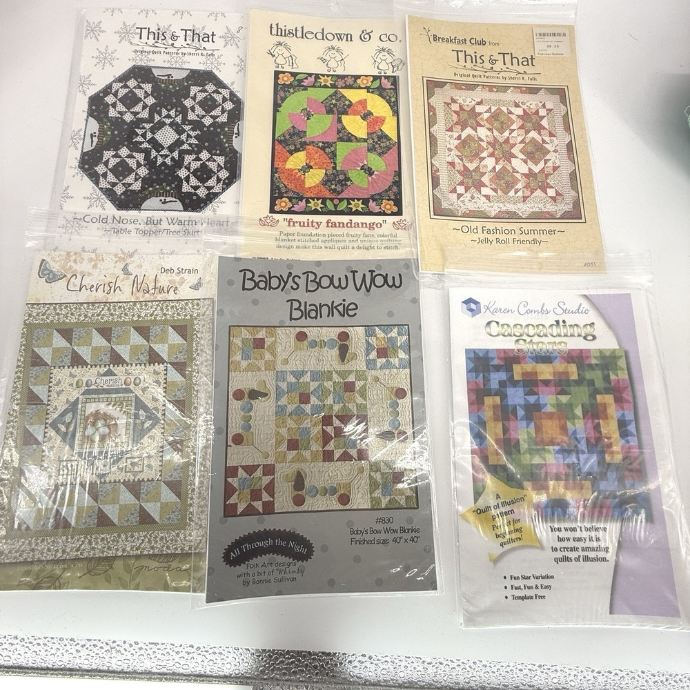 Vintage/New Quilting Patterns Lot Of 6 Beautiful Quilts Multiple‎ Designers